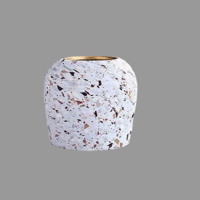Vit Terrazzo-designvas | Keramisk Bordsvas