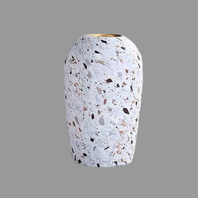 Vit Terrazzo-designvas | Keramisk Bordsvas